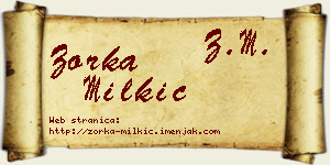 Zorka Milkić vizit kartica